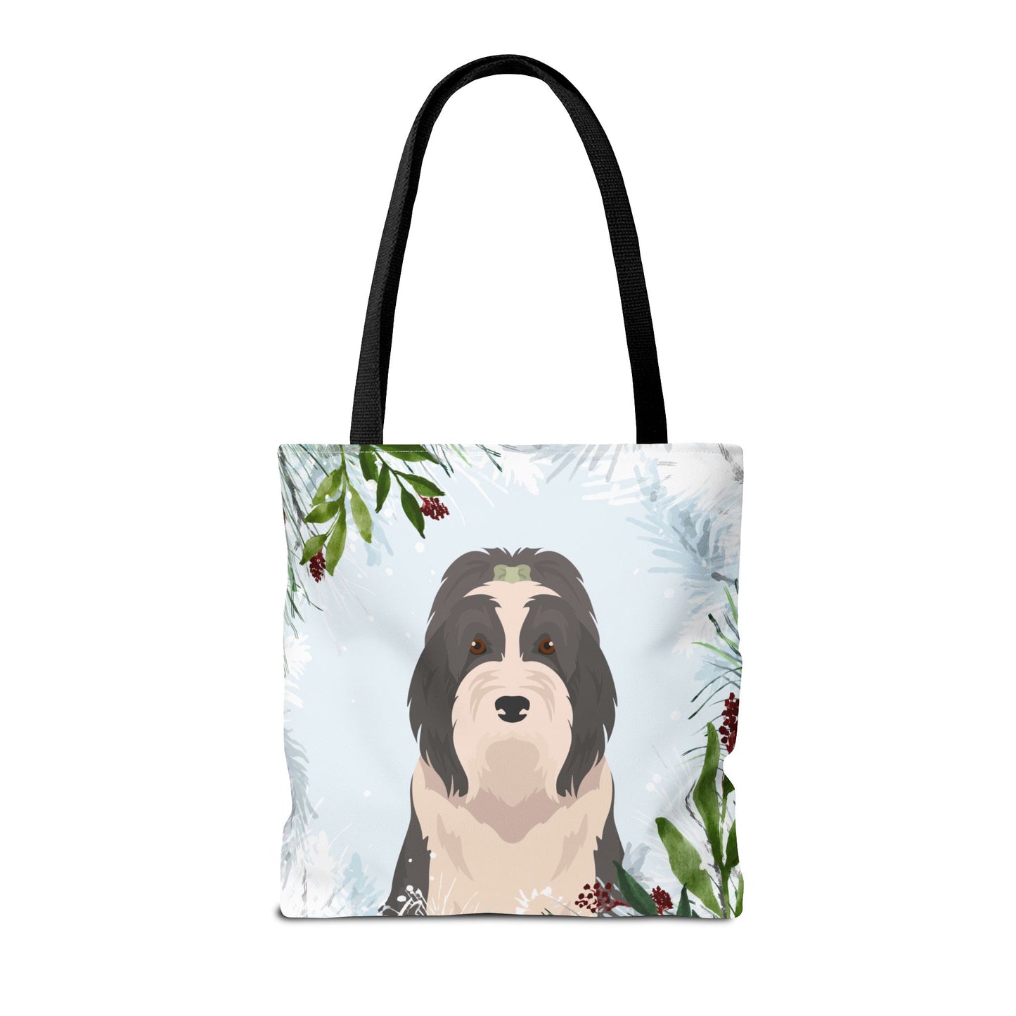 Bearded Collie Dog Christmas Holiday Tote Bag 16x16