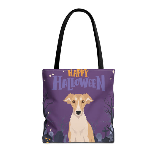 Silken Windhound Dog Happy Halloween Tote Bag 16x16