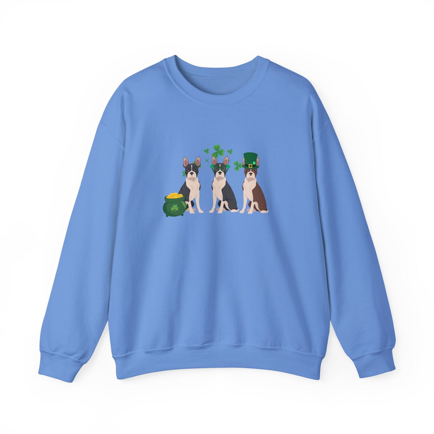 Boston Terrier Dog St Patricks Day Unisex Heavy Blend Crewneck Sweatshirt, St Pattys day, Cute Dog Mom Gift