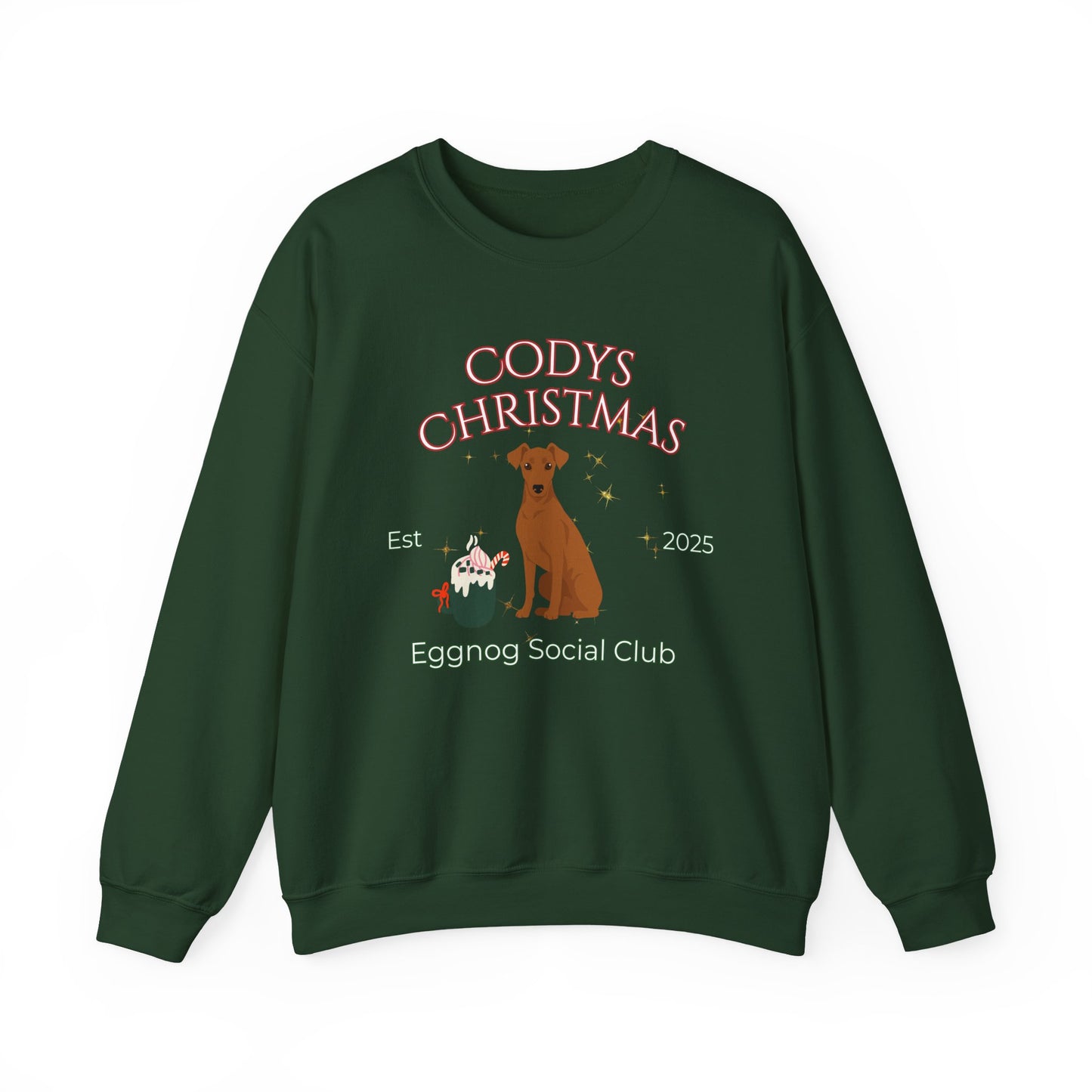 German Pinscher Dog Christmas Social Club Unisex Heavy Blend Crewneck Sweatshirt Custom Name