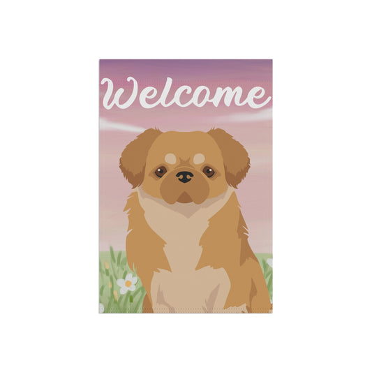 Tibetan Spaniel Dog Welcome Garden Flag