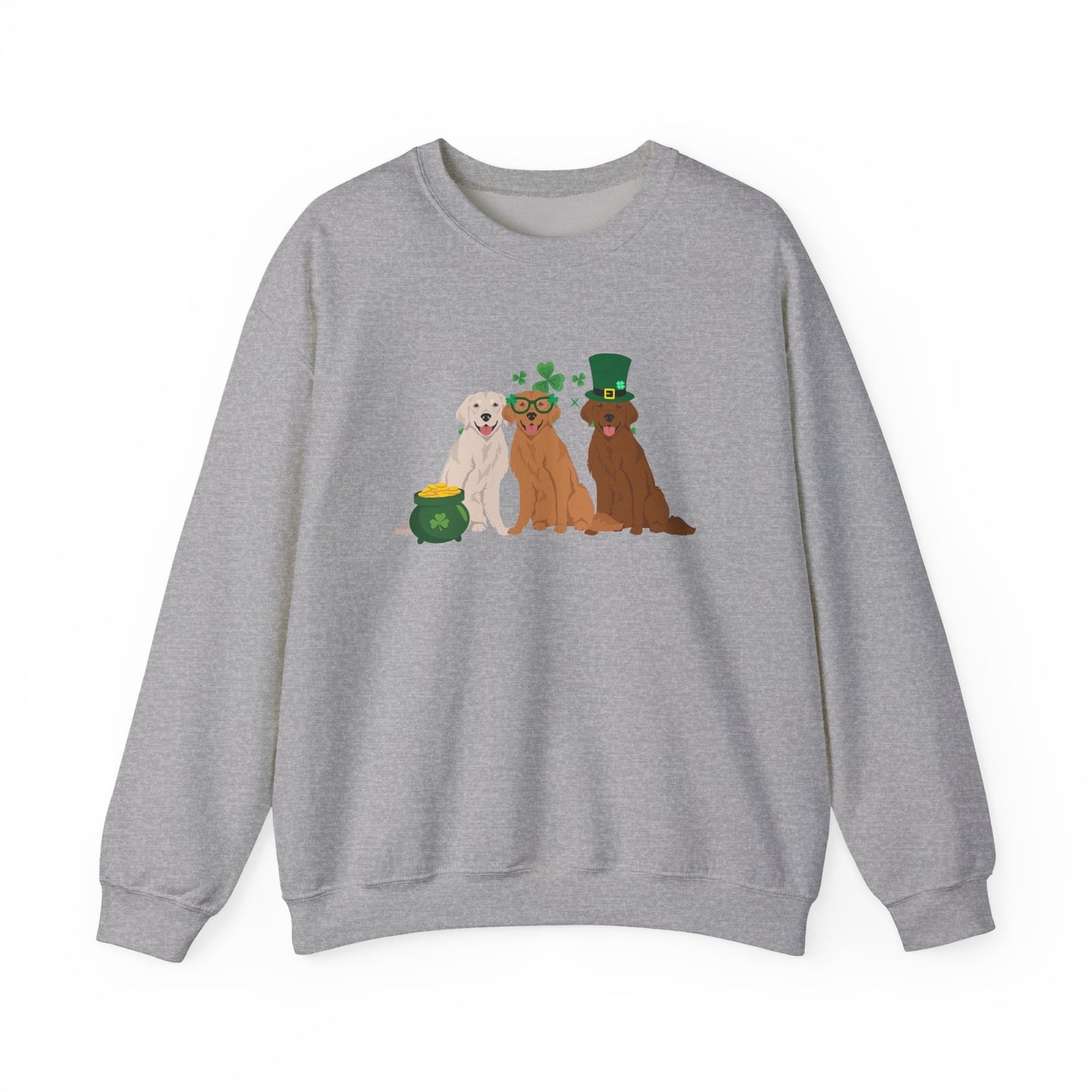 Golden Retriever Dog St Patricks Day Unisex Heavy Blend Crewneck Sweatshirt, St Pattys day, Cute Dog Mom Gift