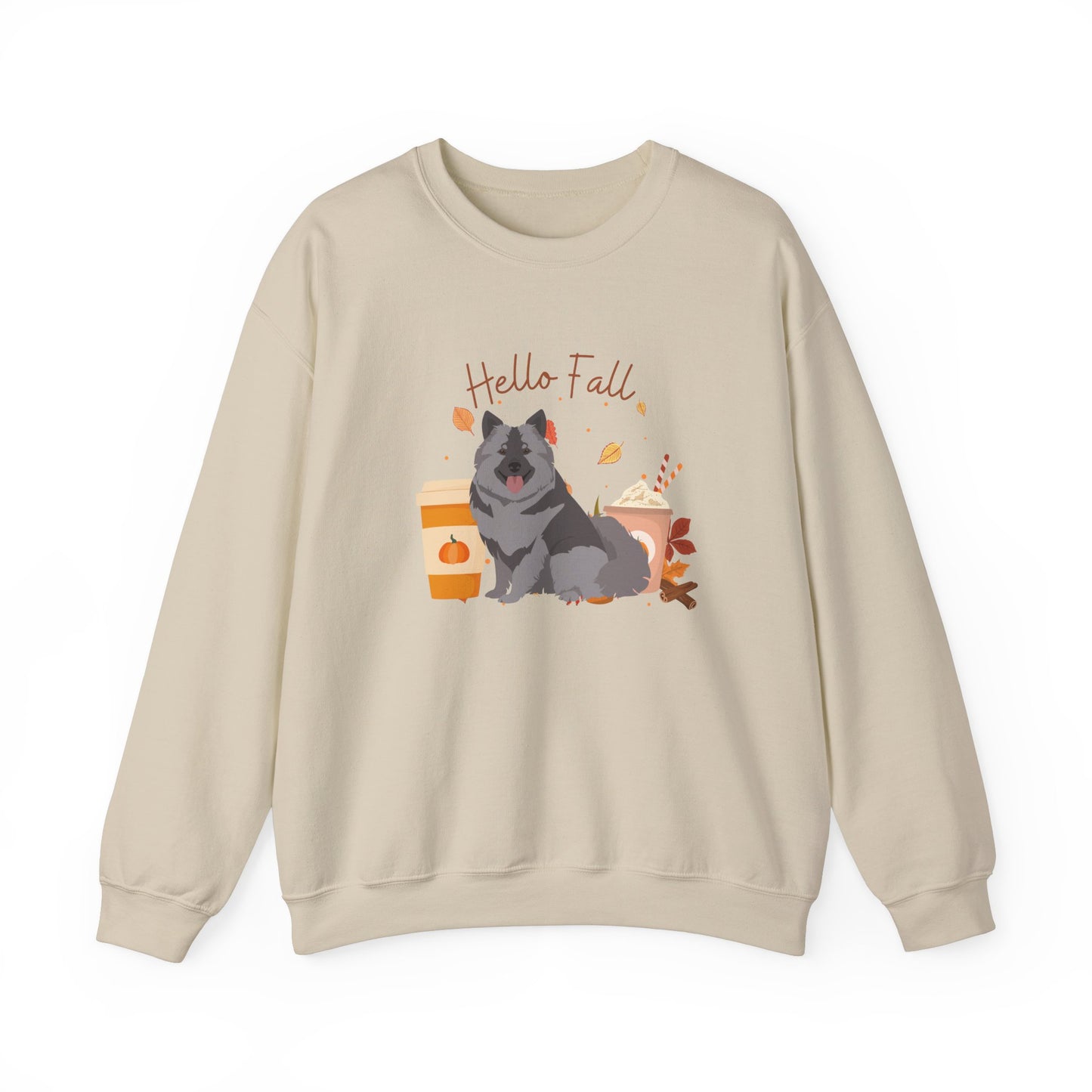 Keeshond Dog Fall Halloween Unisex Heavy Blend Crewneck Sweatshirt