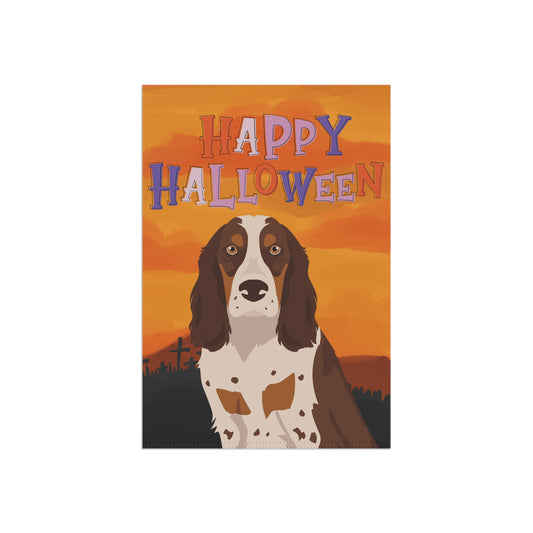 Russian Spaniel Dog Halloween Garden Flag