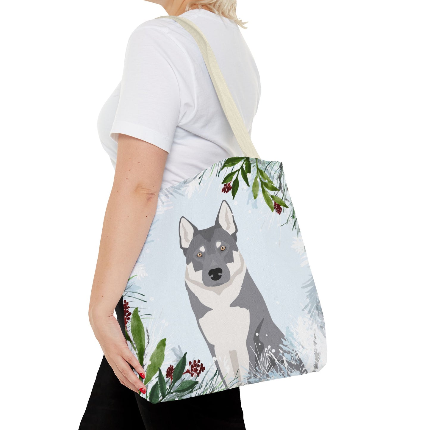 Czechoslovakian Wolfdog Dog Christmas Holiday Tote Bag 16x16
