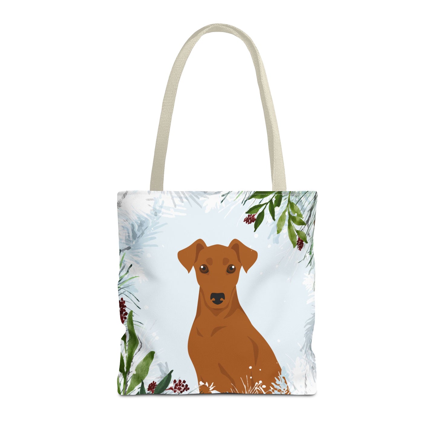 German Pinscher Dog Christmas Holiday Tote Bag 16x16