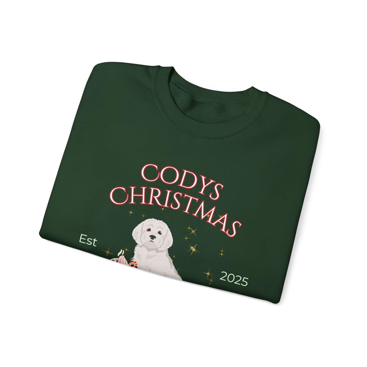 Maltese Dog Christmas Social Club Unisex Heavy Blend Crewneck Sweatshirt Custom Name