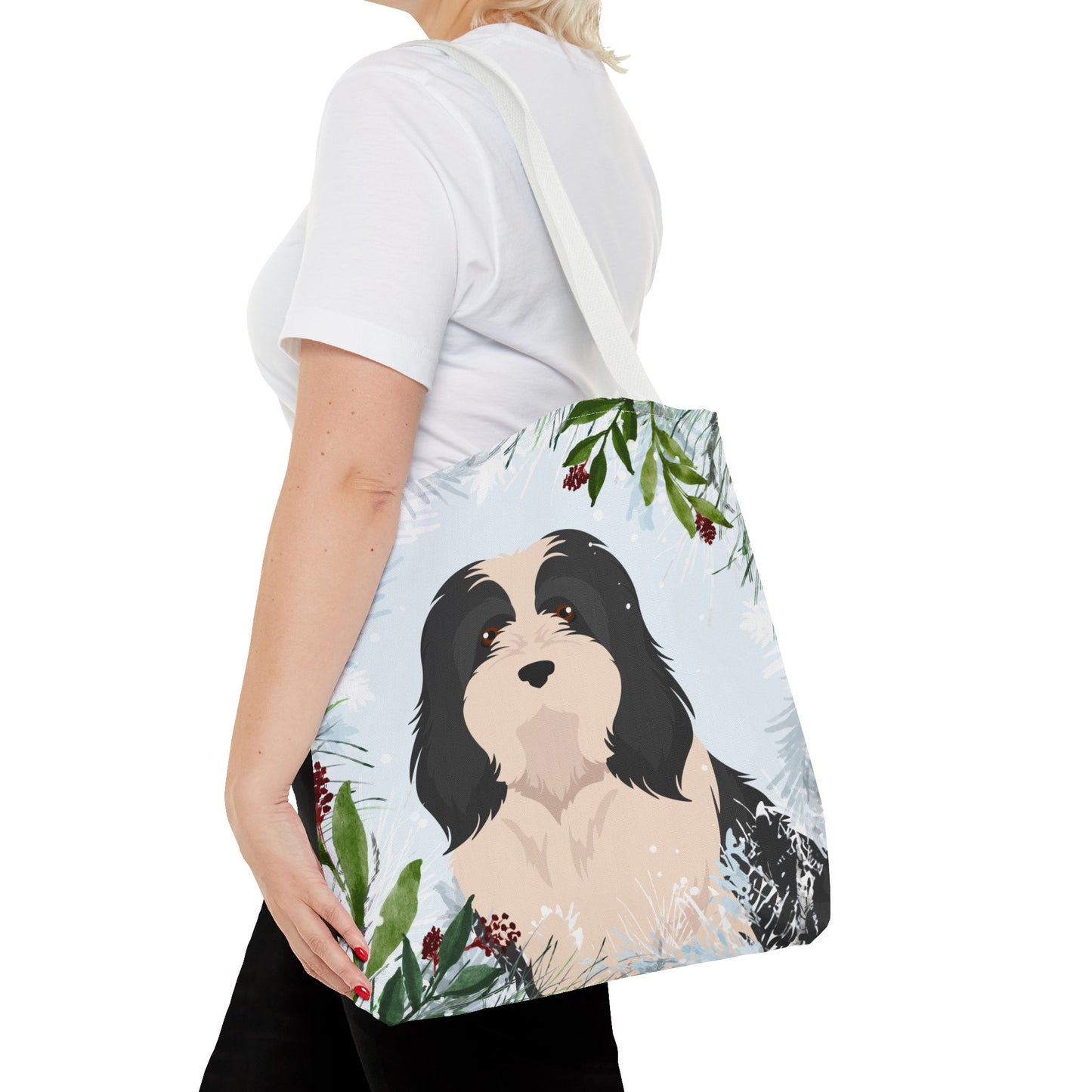 Havanese Dog Christmas Holiday Tote Bag 16x16
