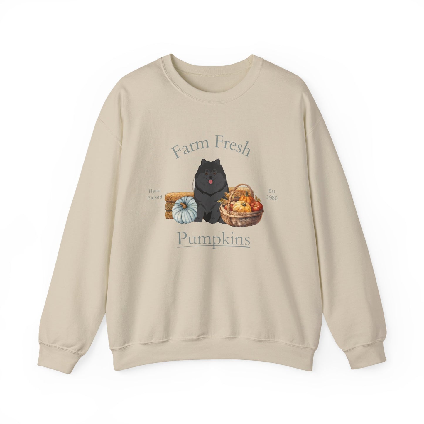 Pomeranian Dog Fall Farm Fresh Unisex Heavy Blend Crewneck Sweatshirt