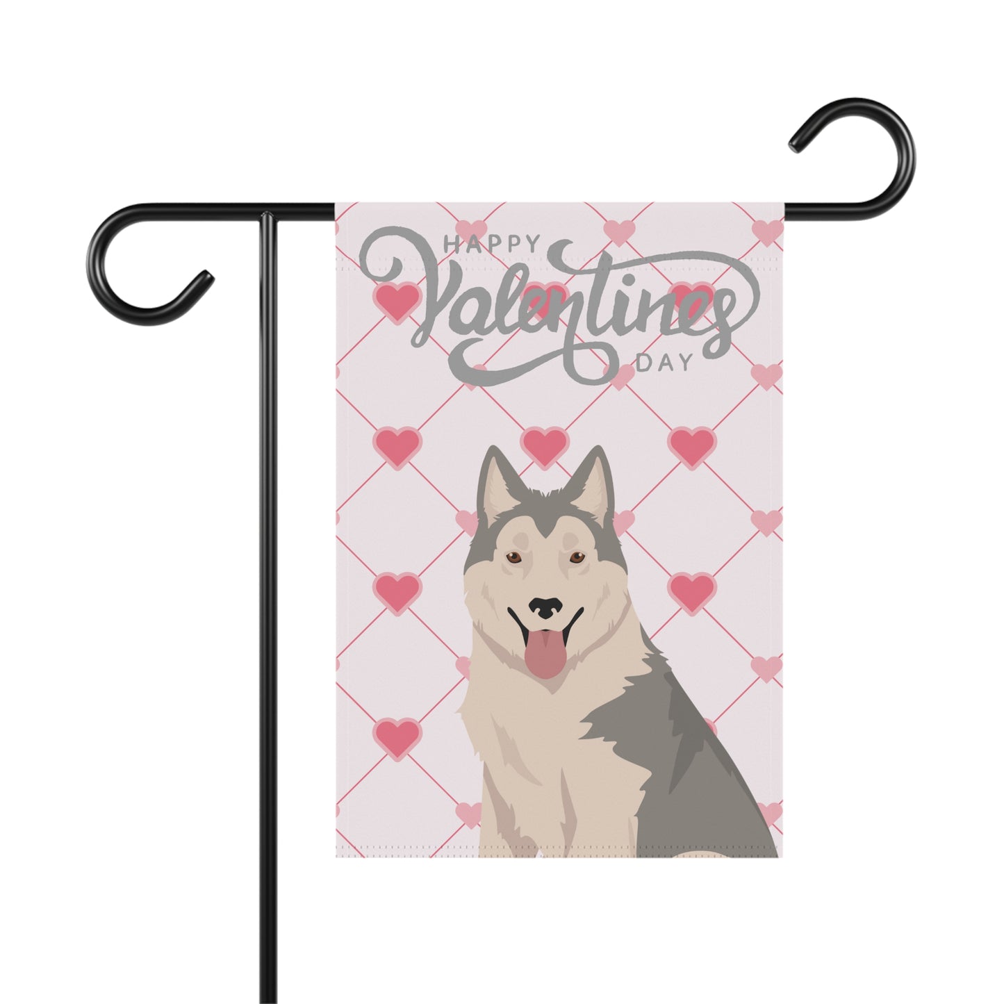Northern Inuit Dog Valentines Day Garden Flag