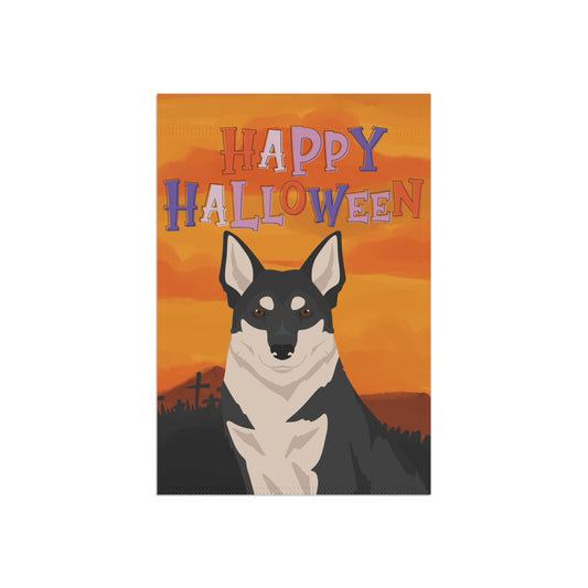Swedish Elkhound Dog Halloween Garden Flag