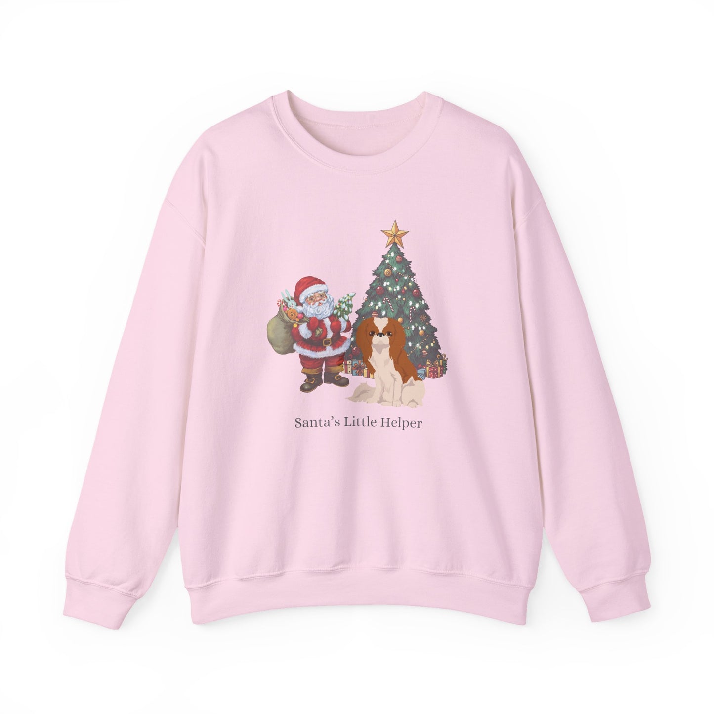 Japanese Chin Dog Santa's Little Helper Unisex Heavy Blend Crewneck Sweatshirt