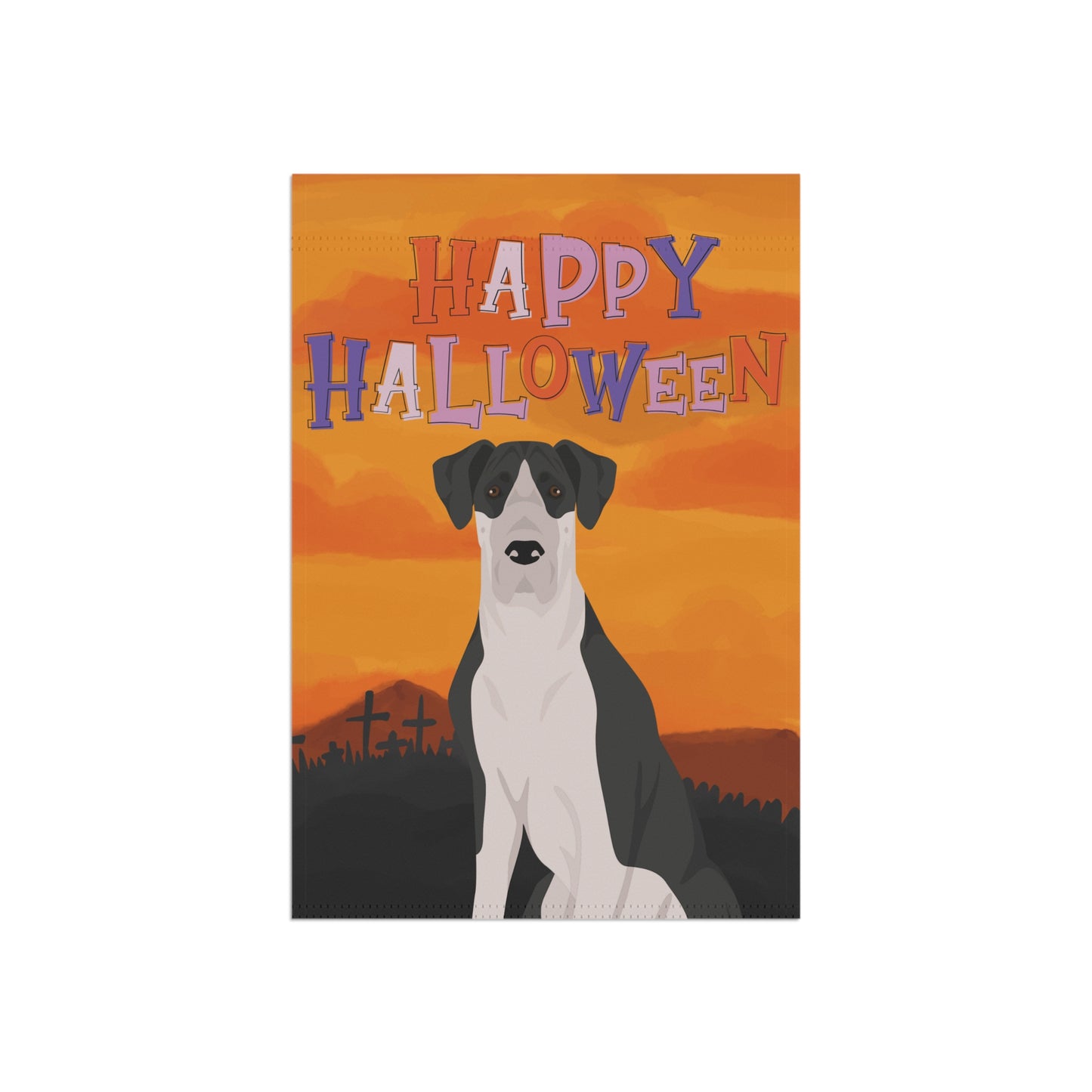 Great Dane Dog Halloween Garden Flag