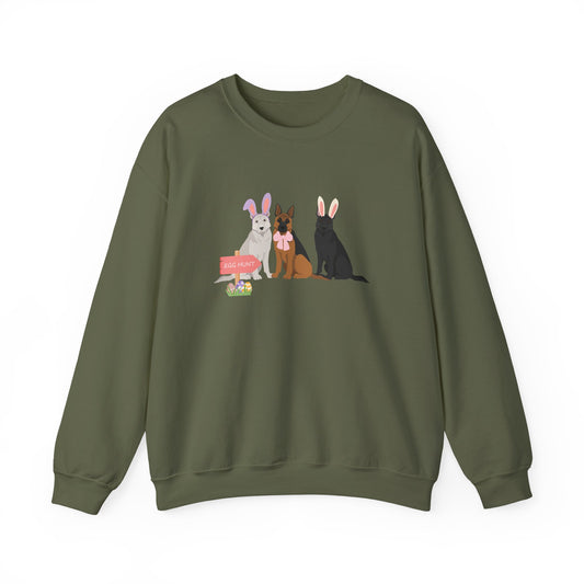 German Shepherd Dog Easter Unisex Heavy Blend Crewneck Sweatshirt, easter, Cute Dog Mom Gift