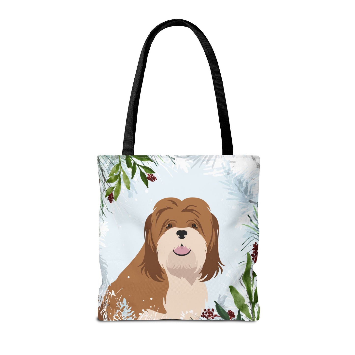 Lhasa Apso Dog Christmas Holiday Tote Bag 16x16
