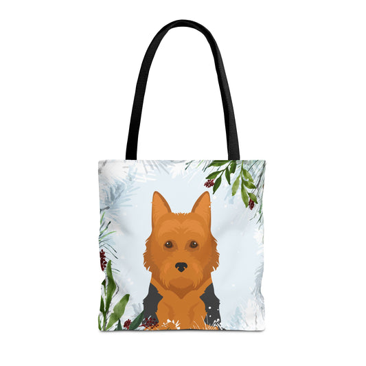 Australian Terrier Dog Christmas Holiday Tote Bag 16x16