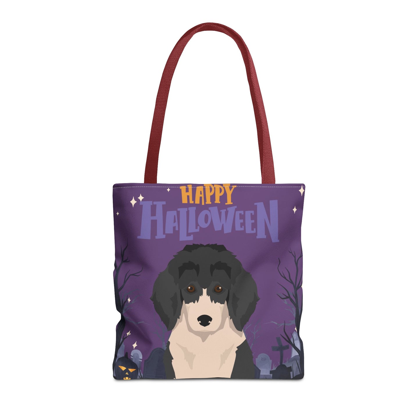 Poodle Dog Happy Halloween Tote Bag 16x16