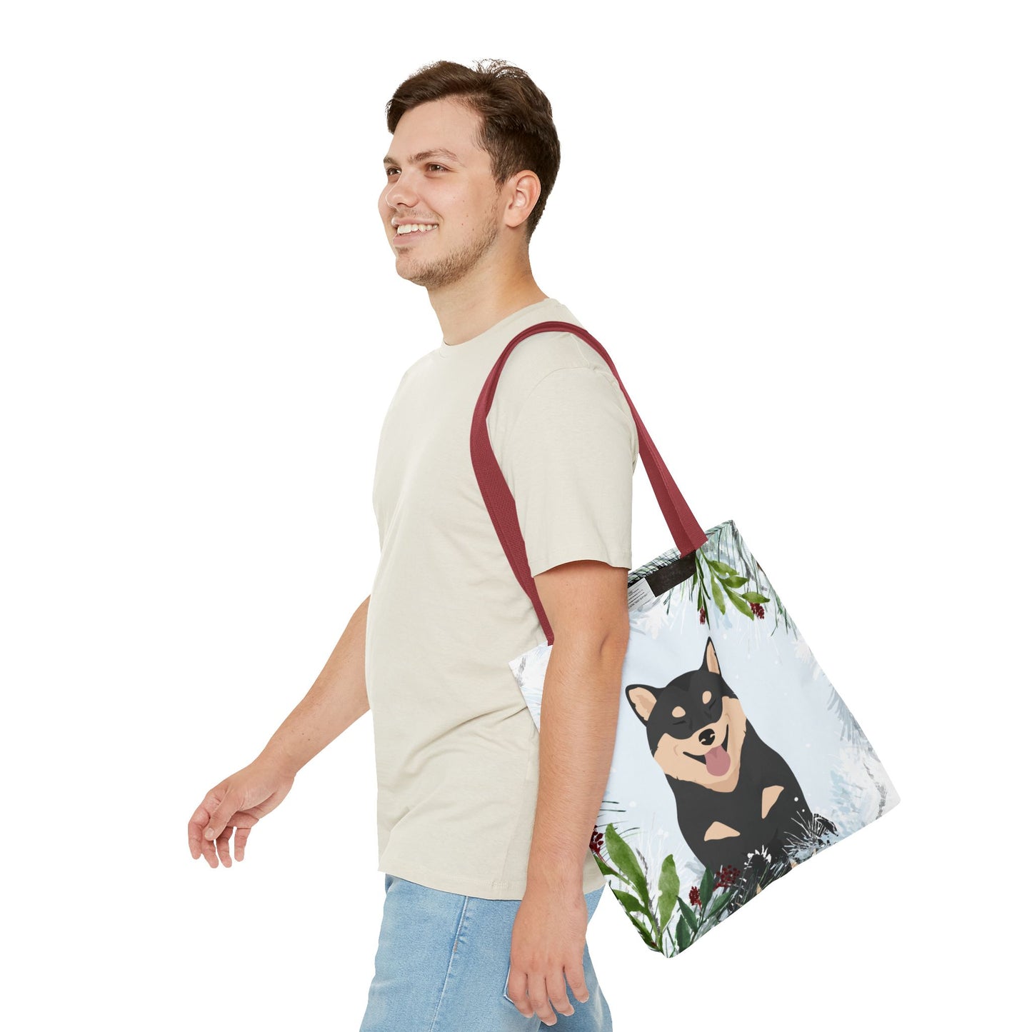 Shiba Inu Dog Christmas Holiday Tote Bag 16x16