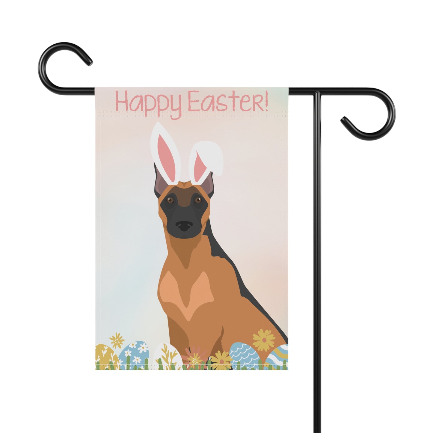 Belgian Malinois Dog Happy Easter Garden Flag
