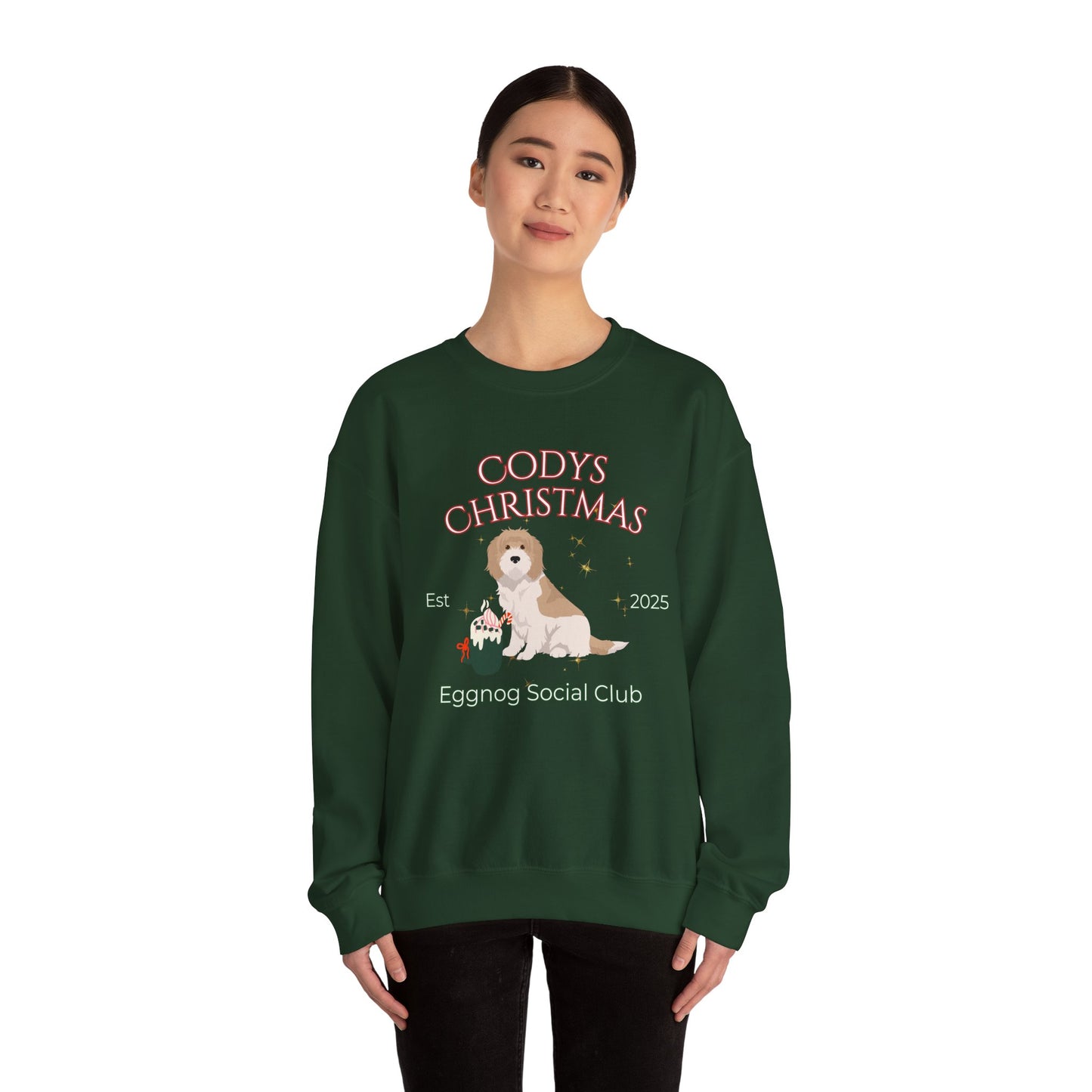 Grand Basset Griffon Vandeen Dog Christmas Social Club Unisex Heavy Blend Crewneck Sweatshirt Custom Name