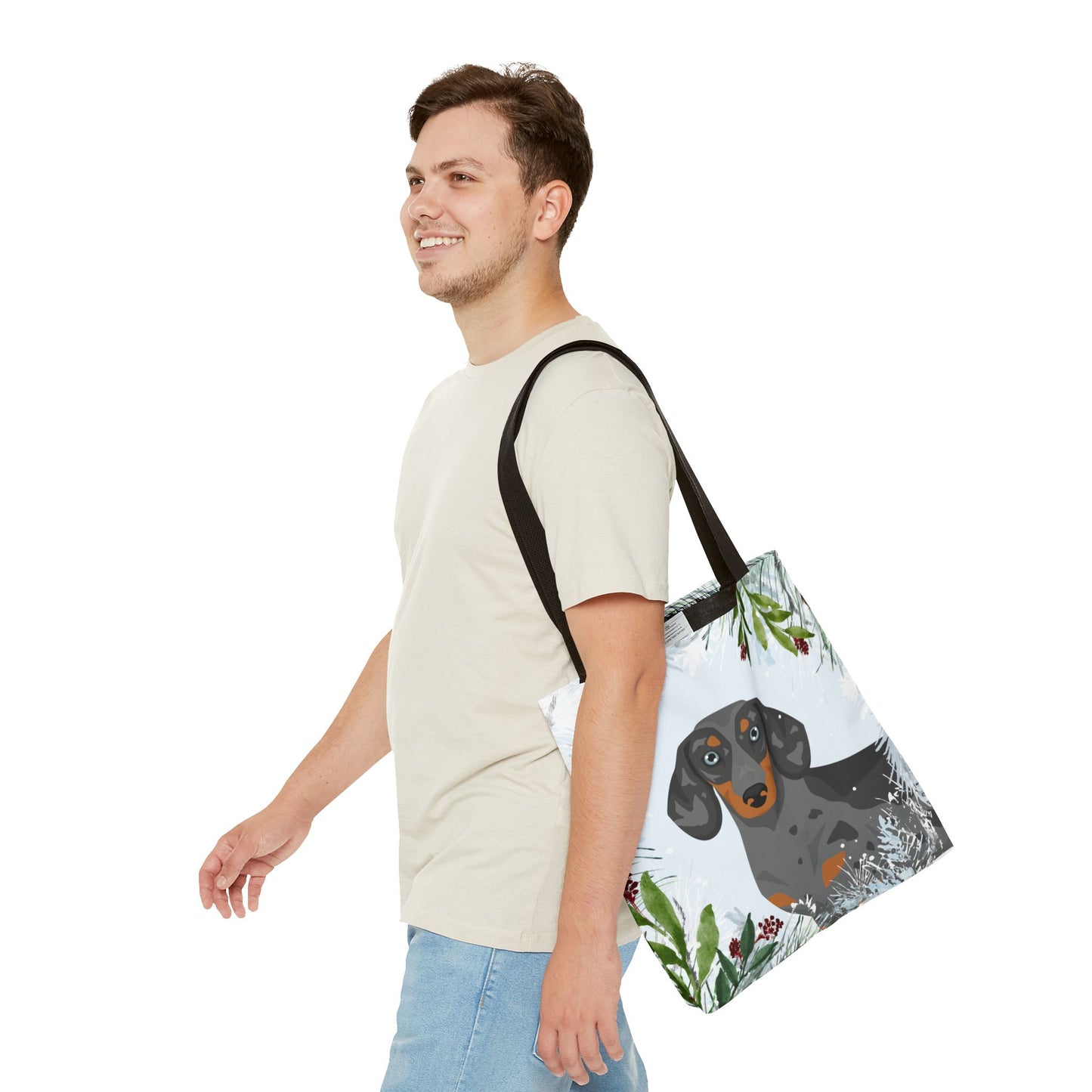 Dachshund Dog Christmas Holiday Tote Bag 16x16