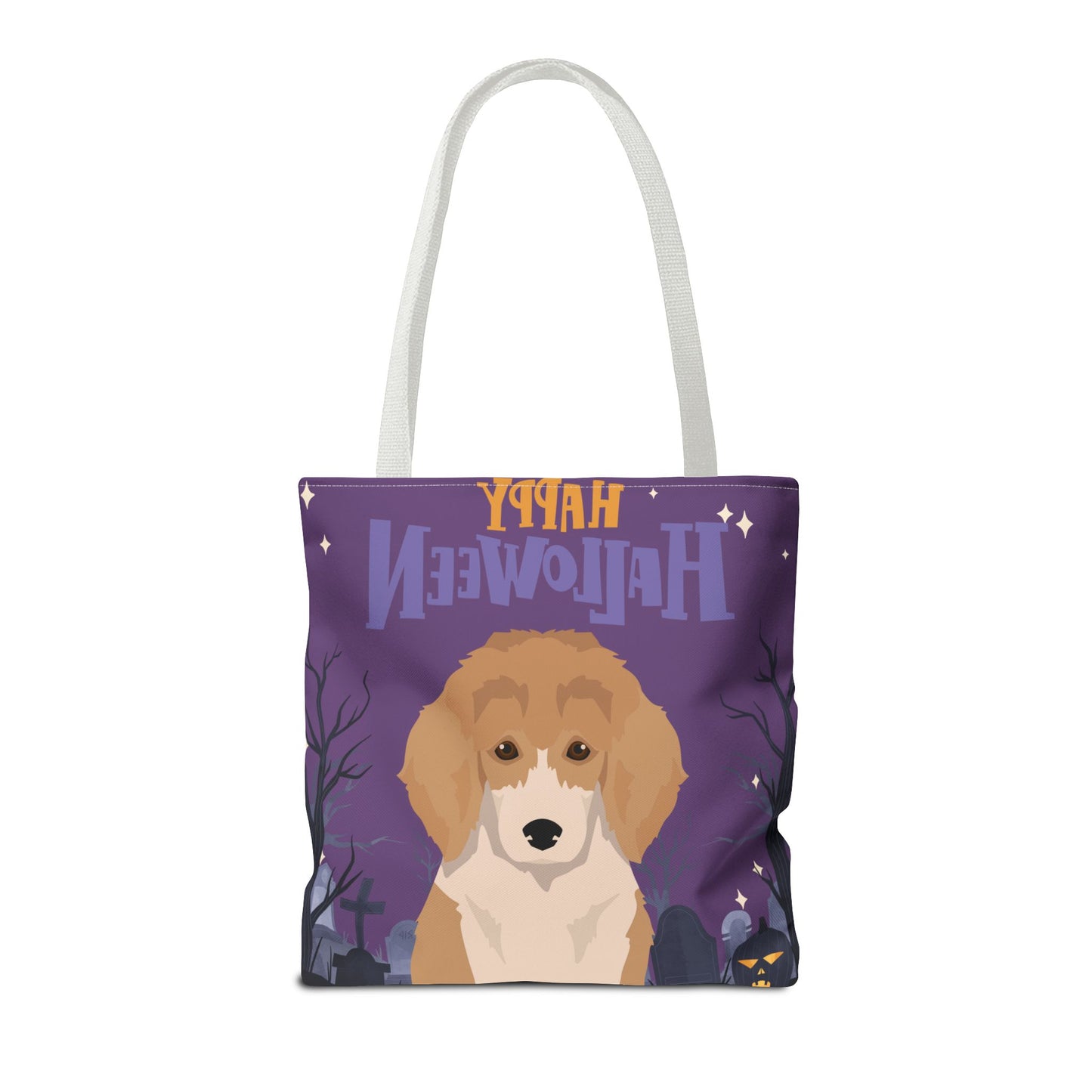 Poodle Dog Happy Halloween Tote Bag 16x16