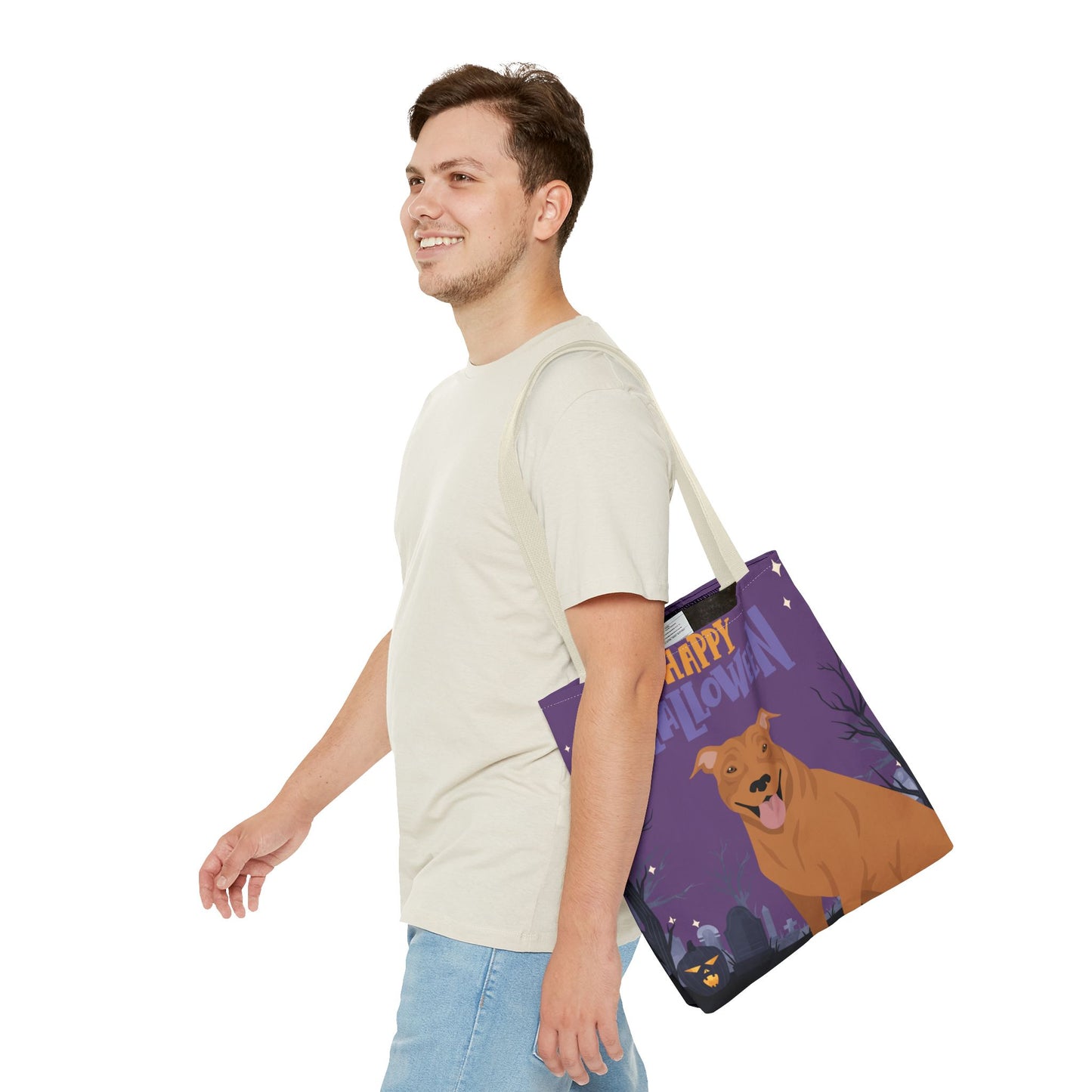 Pit Bull Dog Happy Halloween Tote Bag 16x16