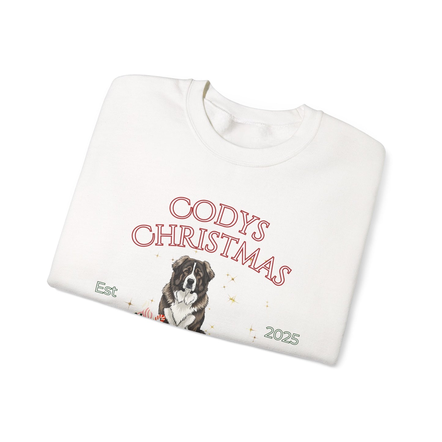Caucasian Shepherd Dog Christmas Social Club Unisex Heavy Blend Crewneck Sweatshirt Custom Name