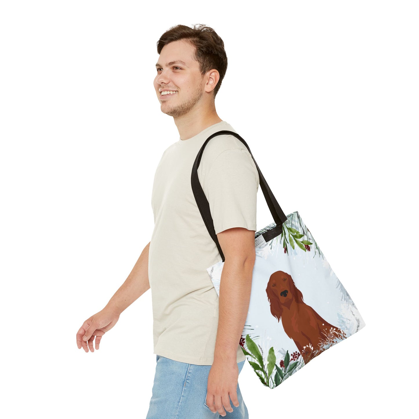 Irish Setter Dog Christmas Holiday Tote Bag 16x16