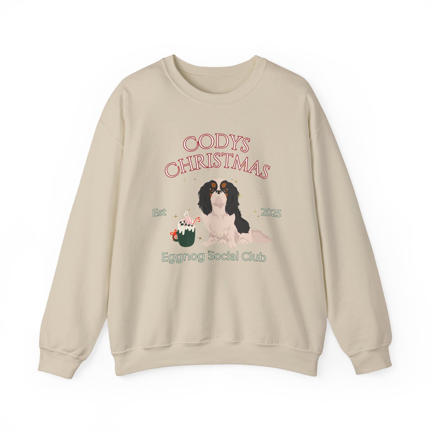 English Toy Spaniel Dog Christmas Social Club Unisex Heavy Blend Crewneck Sweatshirt Custom Name