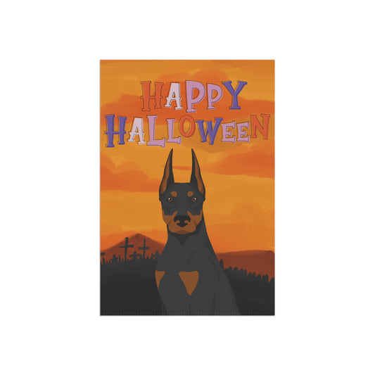 Doberman Pinscher Dog Halloween Garden Flag