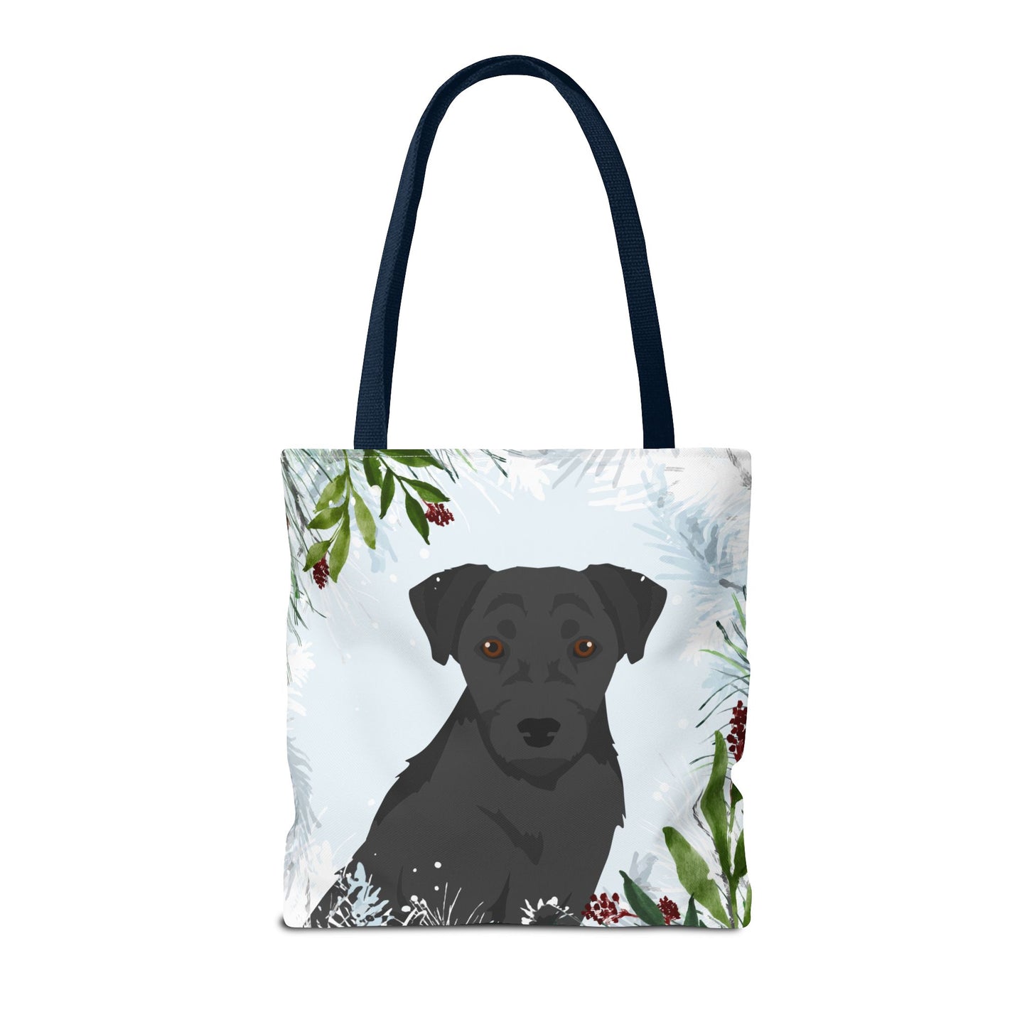 Patterdale Terrier Dog Christmas Holiday Tote Bag 16x16