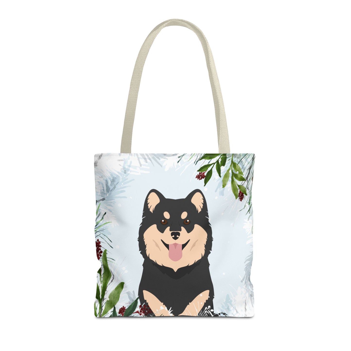 Finnish Lapphund Dog Christmas Holiday Tote Bag 16x16