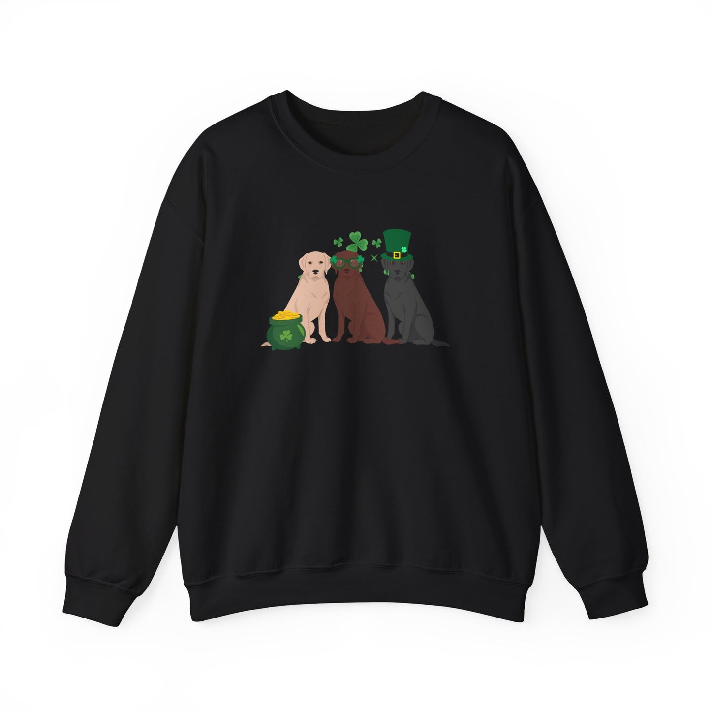 Labrador Retriever Dog St Patricks Day Unisex Heavy Blend Crewneck Sweatshirt, St Pattys day, Cute Dog Mom Gift