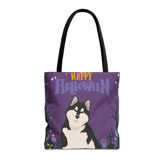 Alaskan Malamute Dog Happy Halloween Tote Bag 16x16