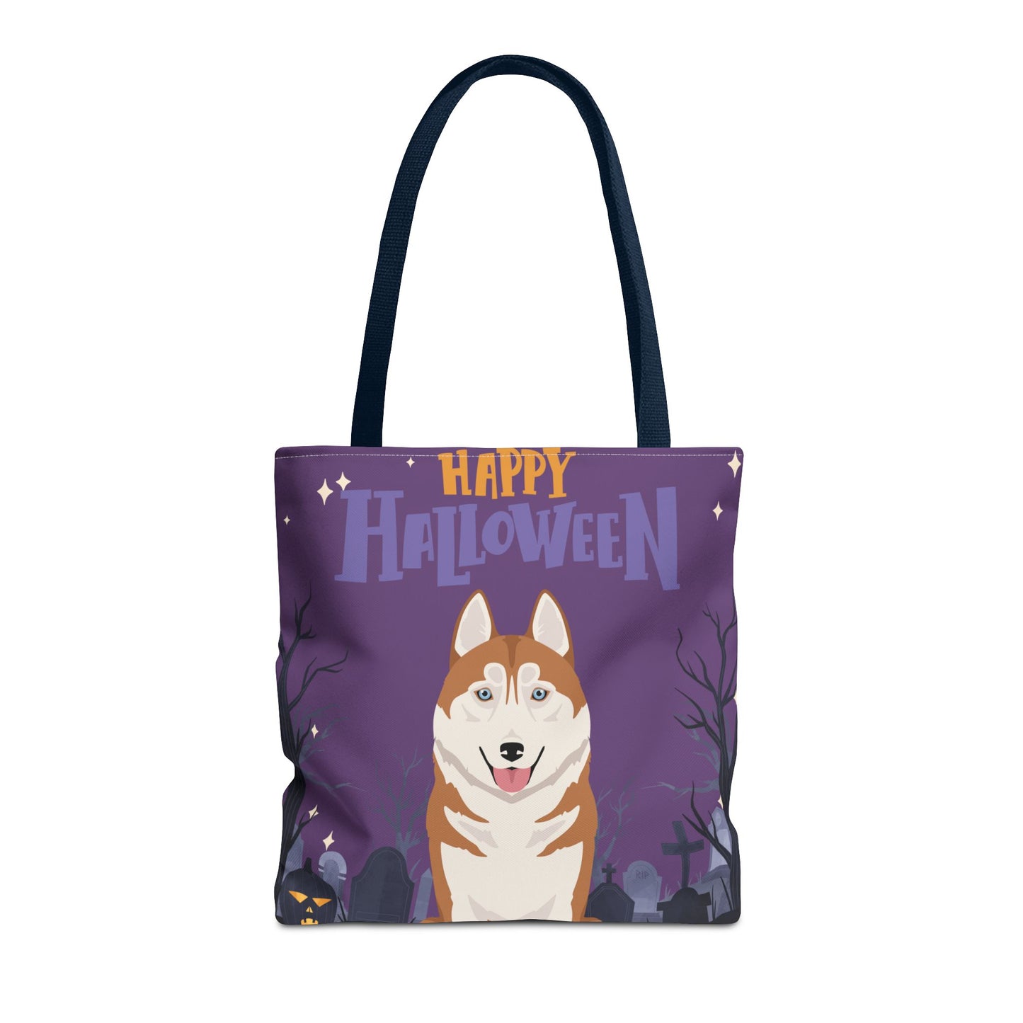Siberian Husky Dog Happy Halloween Tote Bag 16x16
