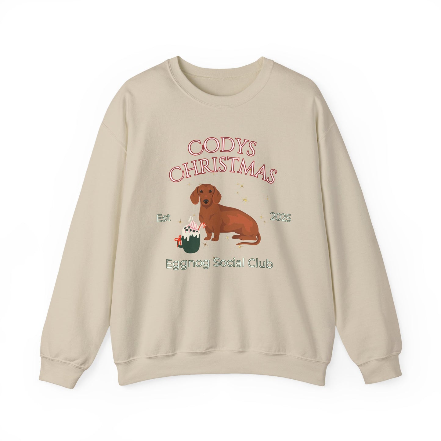Dachshund Dog Christmas Social Club Unisex Heavy Blend Crewneck Sweatshirt Custom Name