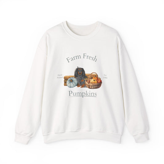 Dachshund Dog Fall Farm Fresh Unisex Heavy Blend Crewneck Sweatshirt