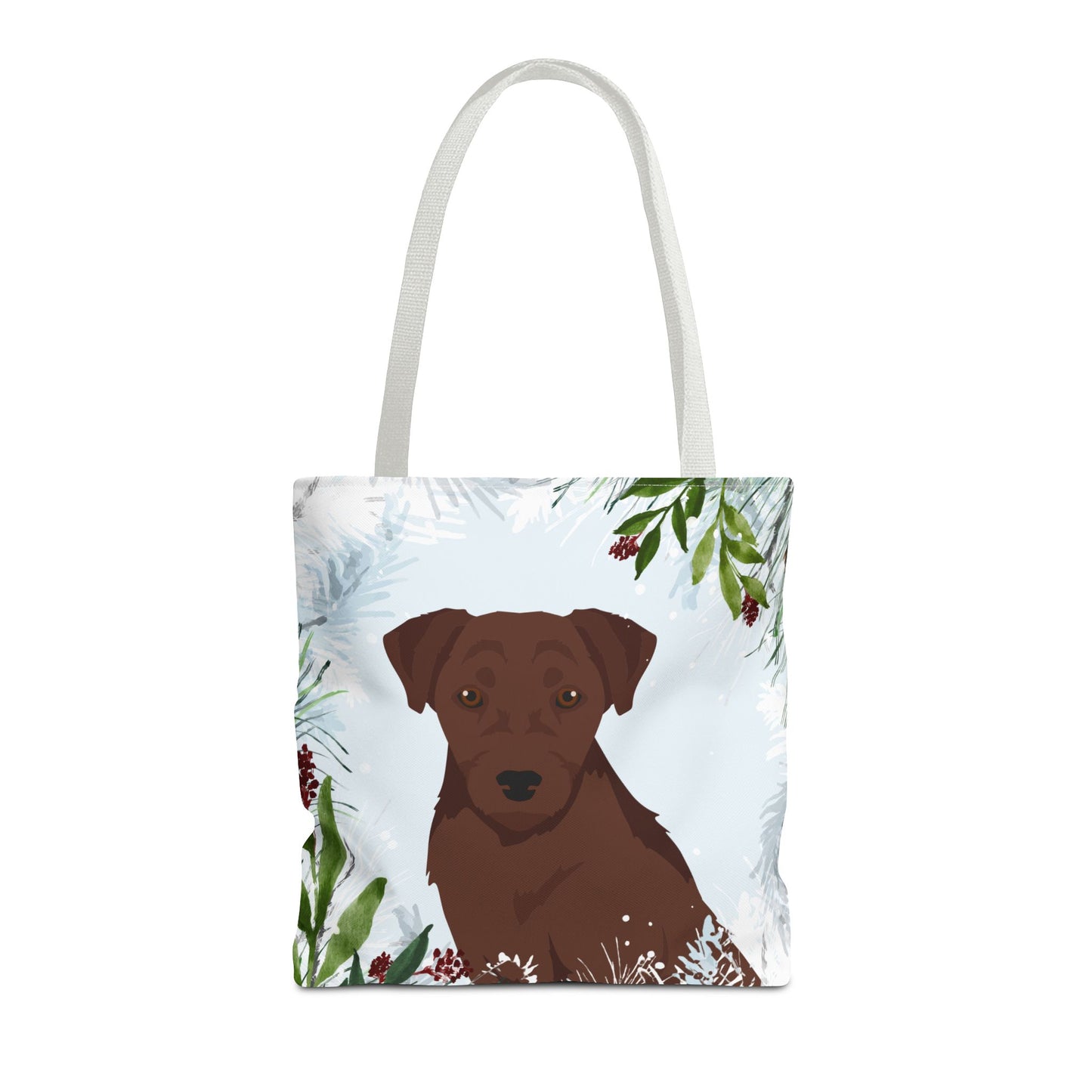 Patterdale Terrier Dog Christmas Holiday Tote Bag 16x16