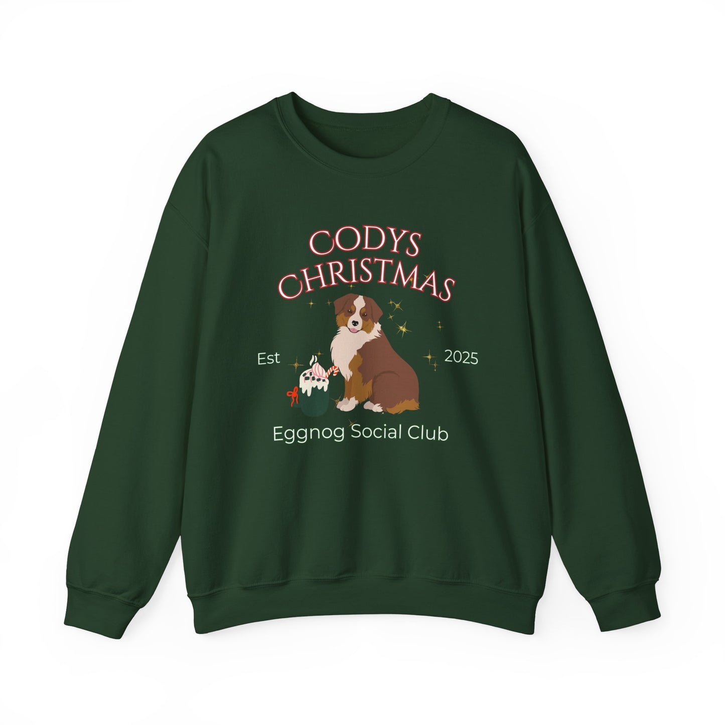 Miniature American Shepherd Dog Christmas Social Club Unisex Heavy Blend Crewneck Sweatshirt Custom Name