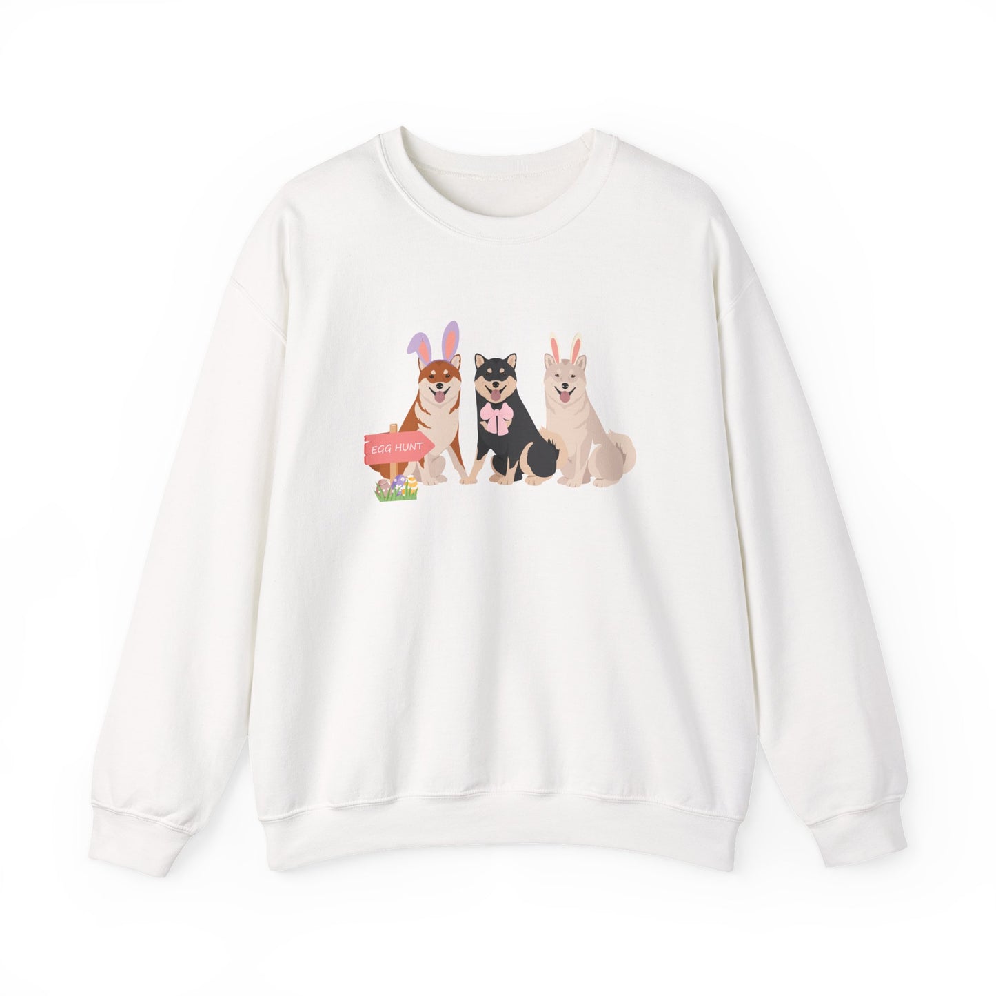 Shiba Inu Dog Easter Unisex Heavy Blend Crewneck Sweatshirt, easter, Cute Dog Mom Gift