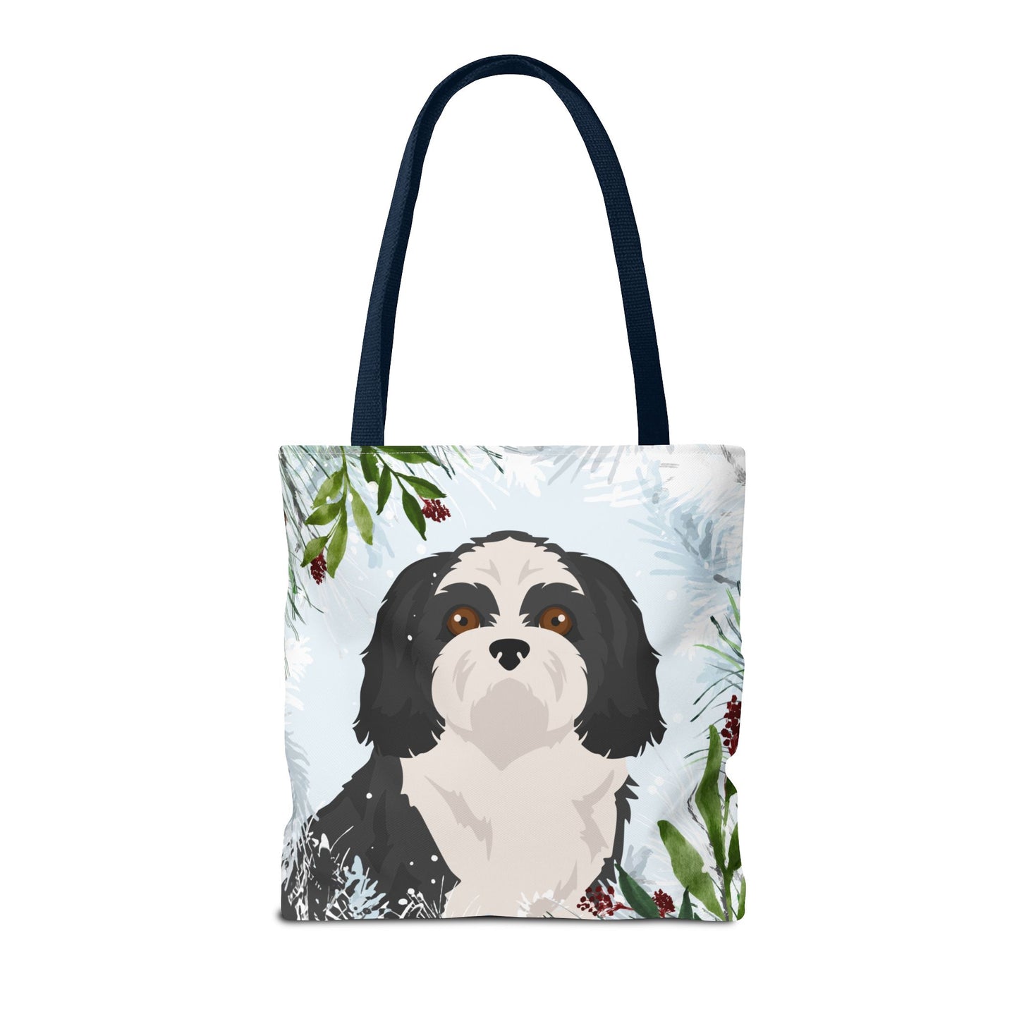 Shih Tzu Dog Christmas Holiday Tote Bag 16x16