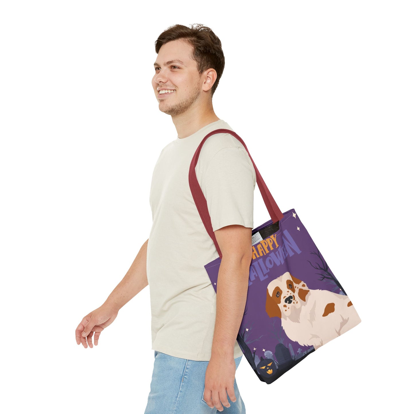 Clumber Spaniel Dog Happy Halloween Tote Bag 16x16