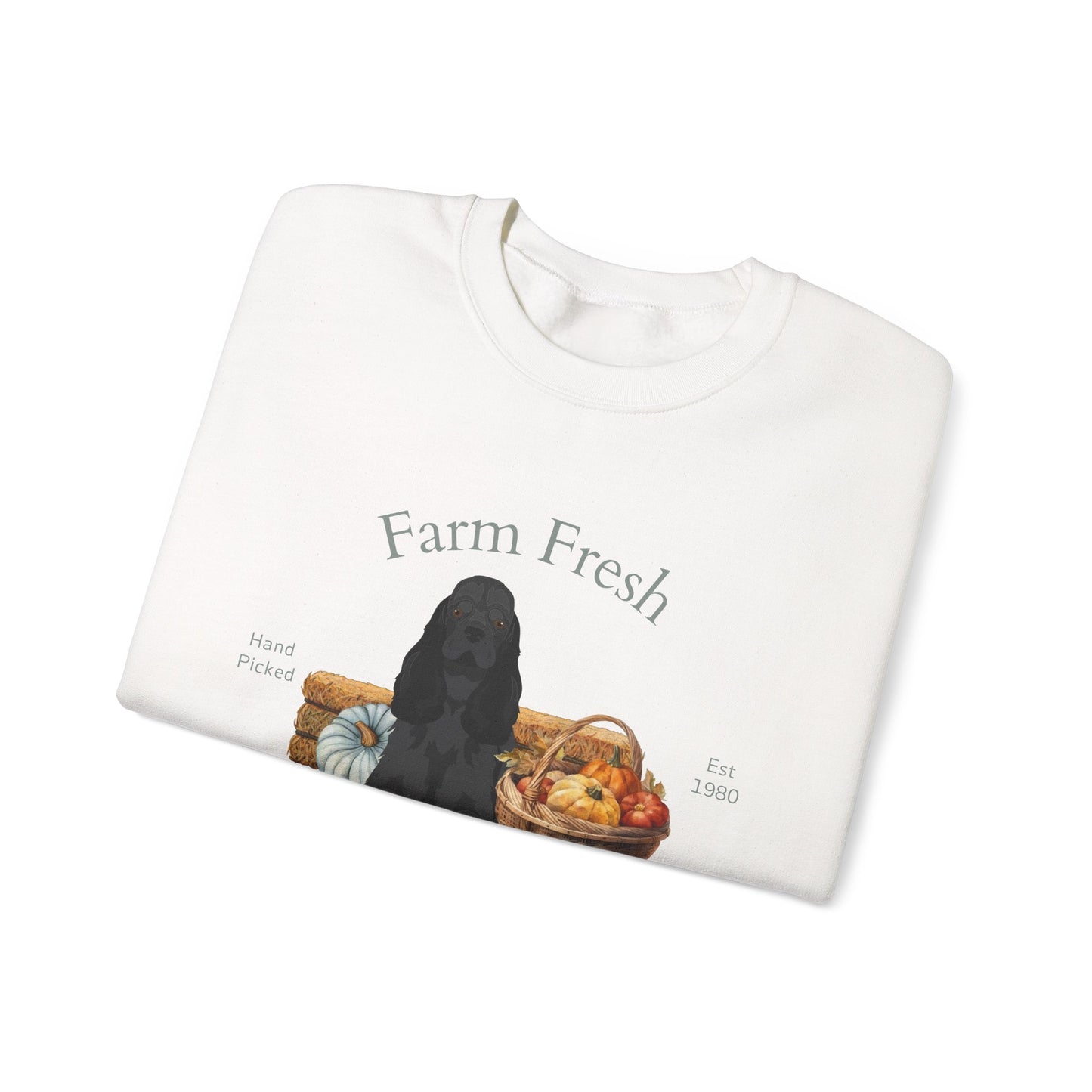 Cocker Spaniel Dog Fall Farm Fresh Unisex Heavy Blend Crewneck Sweatshirt