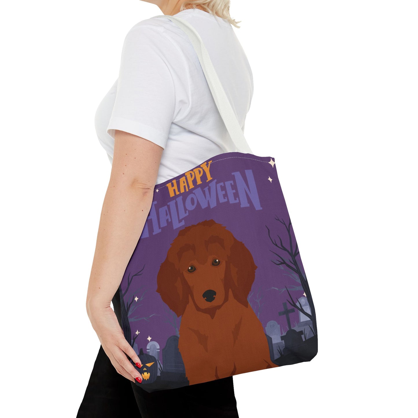 Poodle Dog Happy Halloween Tote Bag 16x16