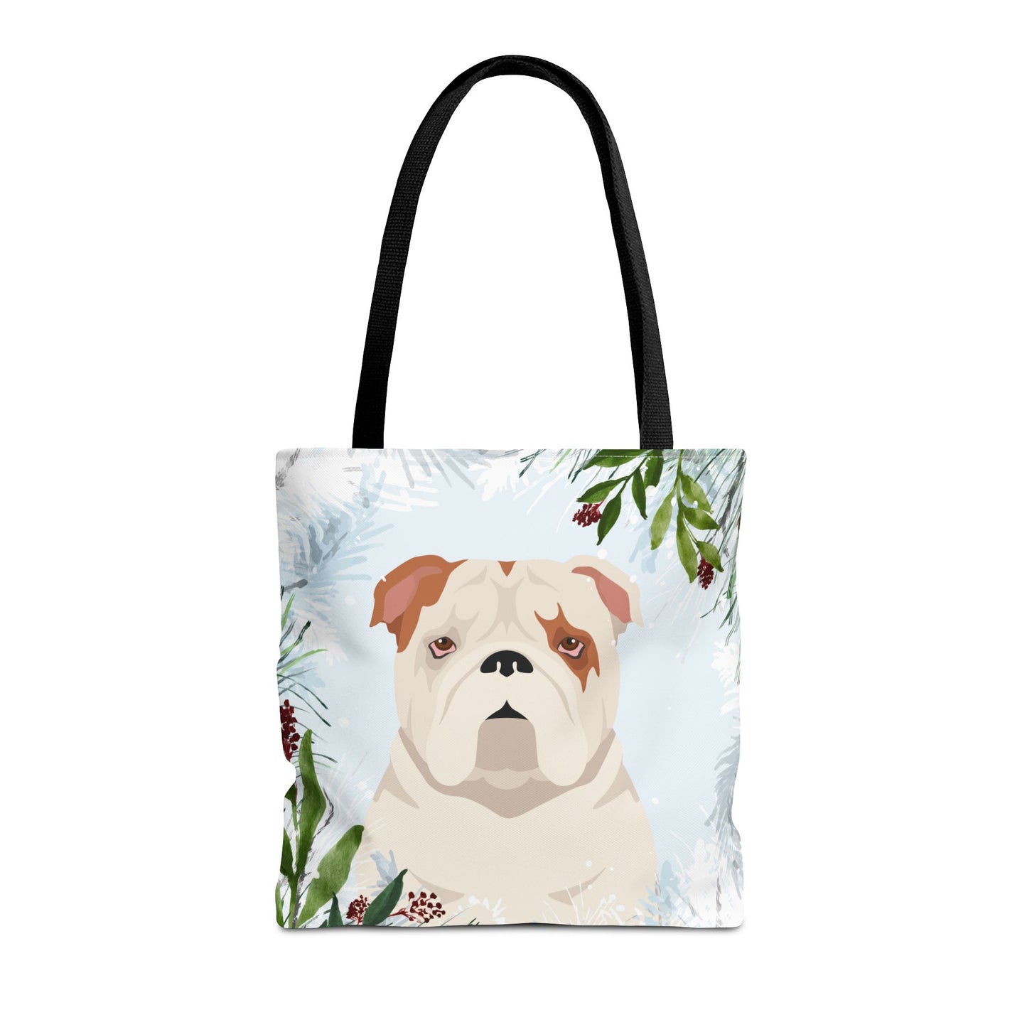 Bulldog Dog Christmas Holiday Tote Bag 16x16