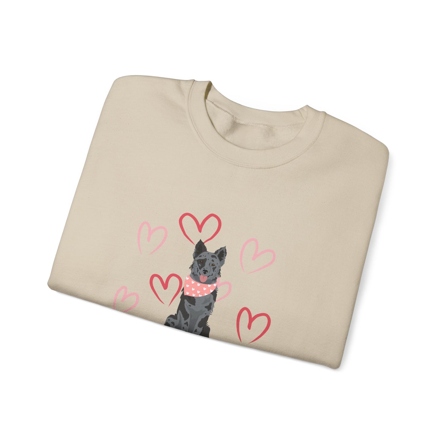 Mudi Dog Valentines Day Unisex Heavy Blend Crewneck Sweatshirt