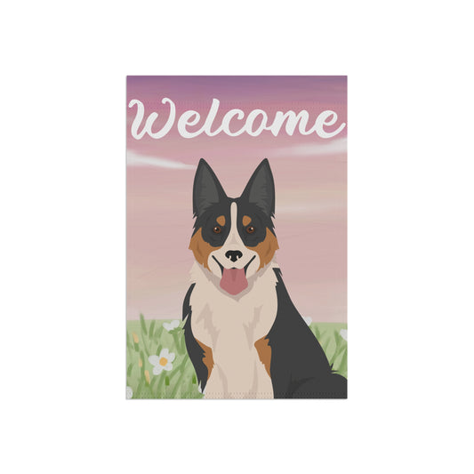 Welsh Sheepdog Dog Welcome Garden Flag