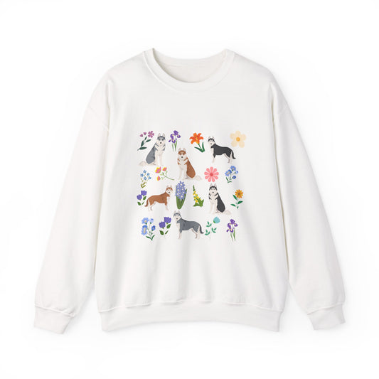 Siberian Husky Dog Unisex Spring Cottage Core Crewneck Sweatshirt