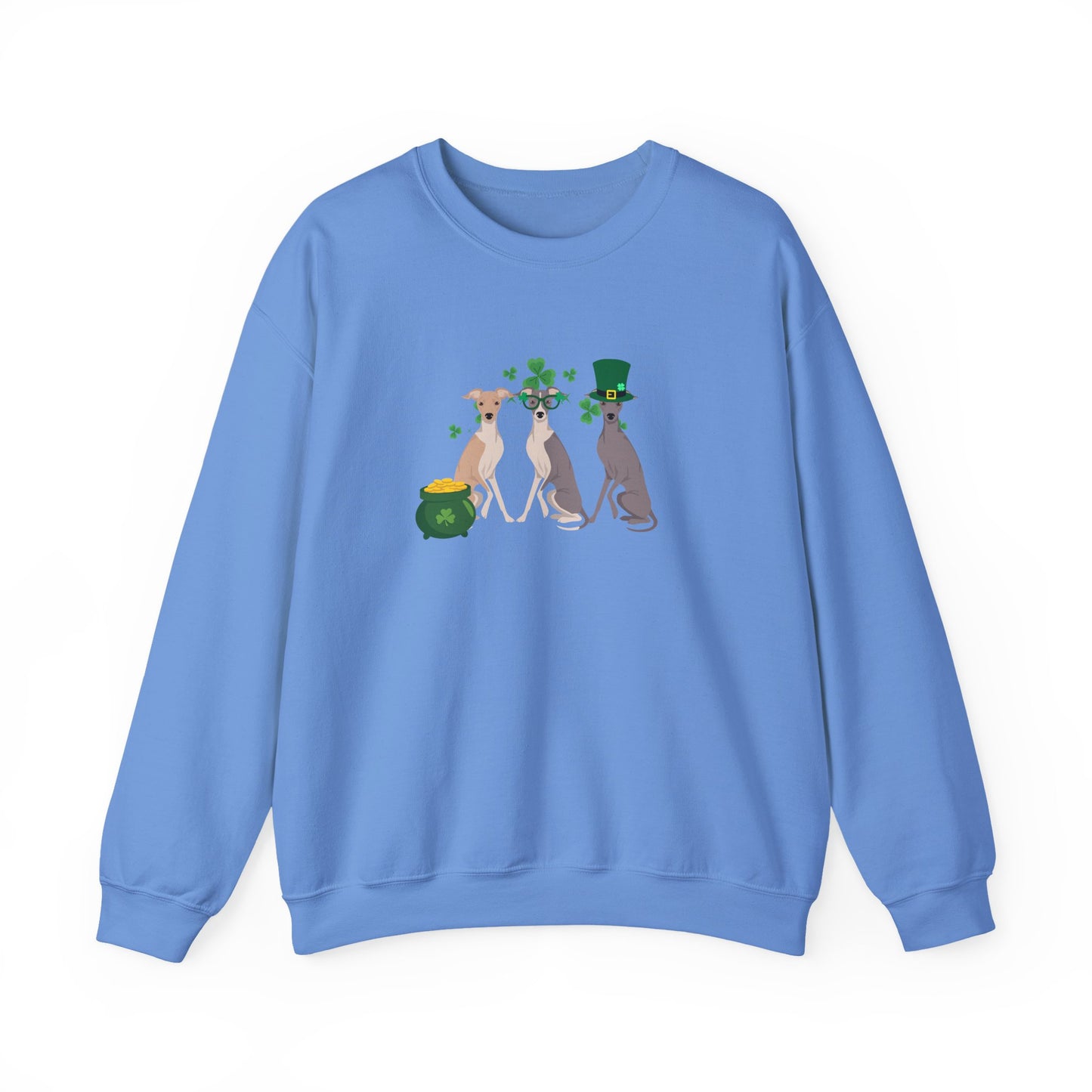 Italian Greyhound Dog St Patricks Day Unisex Heavy Blend Crewneck Sweatshirt, St Pattys day, Cute Dog Mom Gift